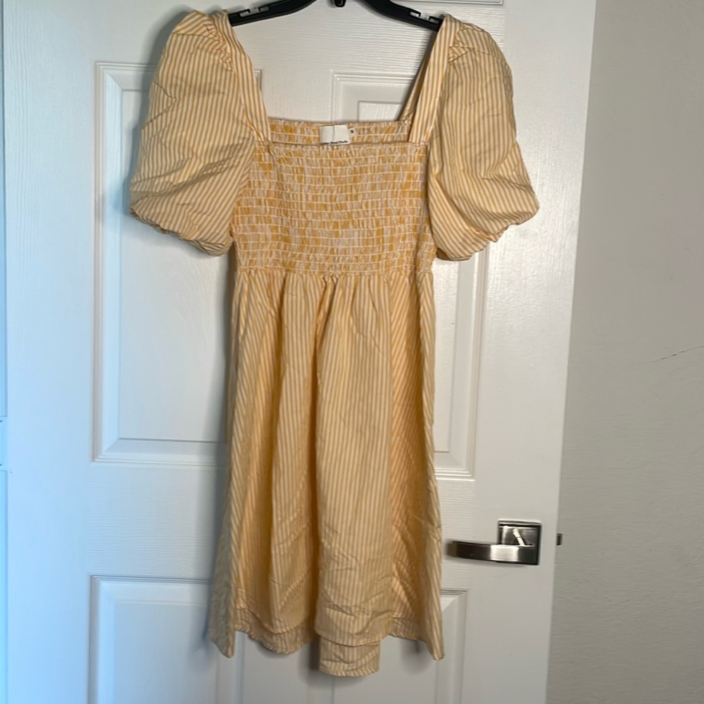 Linden street studio puff sleeve stripe dress